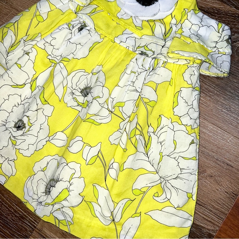 Janie and Jack Glow Lemonade Bloom Floral Ruffle Dress, Size 3-6M - Picture 5 of 13